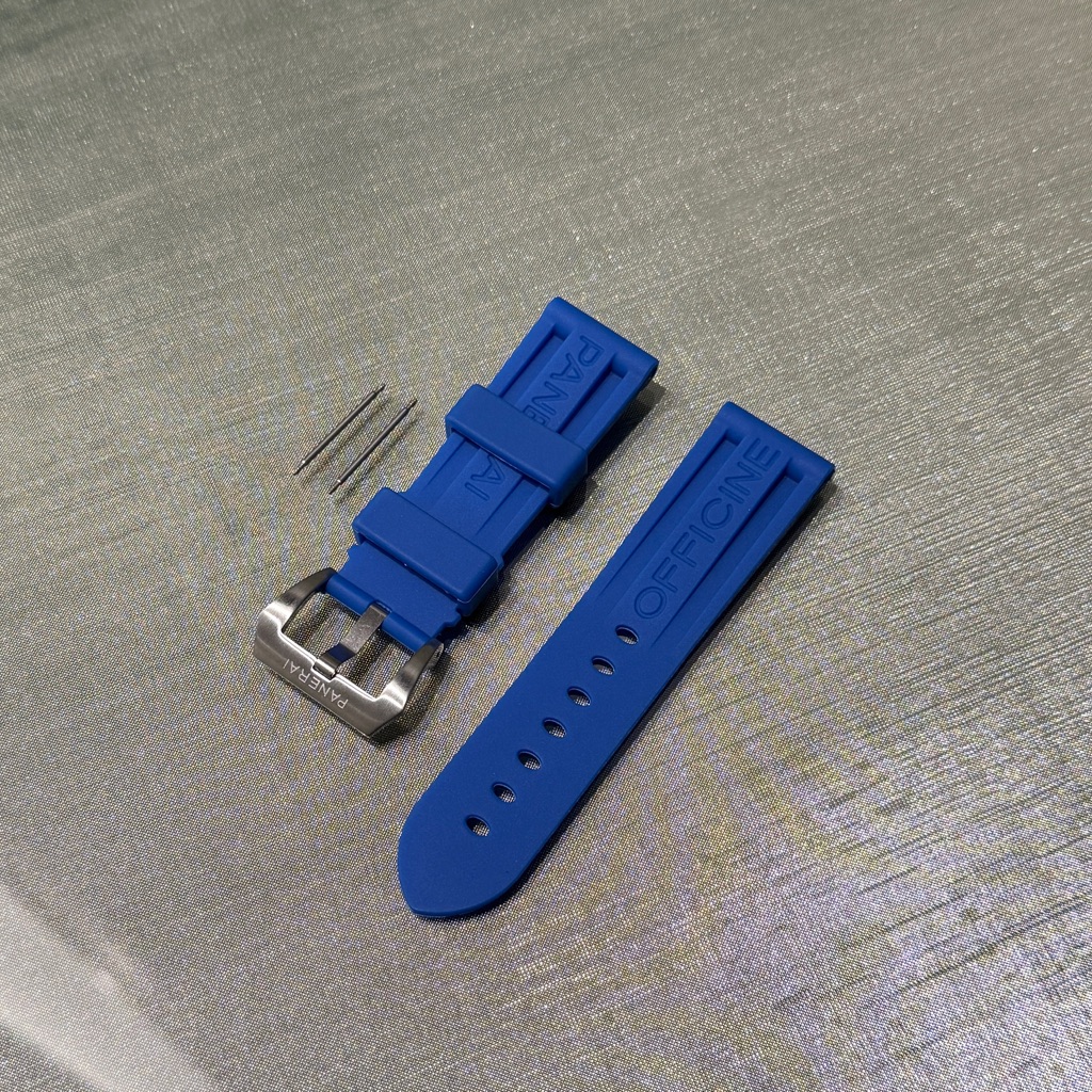 New Panerai Rubber Strap 24mm W Tool And Rods In Royal Blue